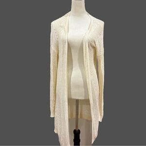 Lulus S/M long cream cardigan